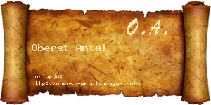 Oberst Antal névjegykártya
